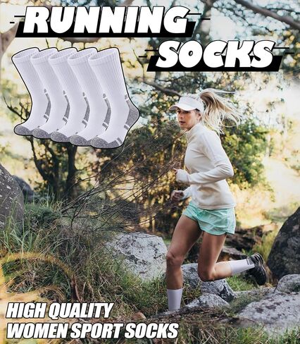 جوارب رياضية للجري والمشي لمسافات طويلة للنساء والرجال، جوارب ضغط مبطنة دافئة للمشي، 5 أزواج in Kuwait