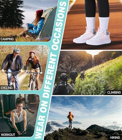 جوارب رياضية للجري والمشي لمسافات طويلة للنساء والرجال، جوارب ضغط مبطنة دافئة للمشي، 5 أزواج in Kuwait