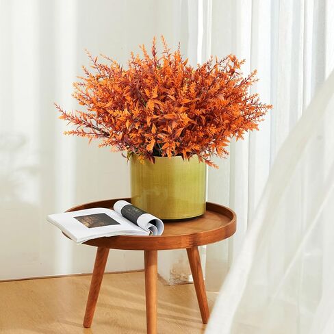 Fall Artificial Flowers, 14 Pcs Artificial Lavender Flowers, Home Plant Decoration, UV Resistant Faux Plastic Greenery, Faux Lavender Stems for Garden, Hanging Planter, Flora Fence, Balcony (Red) in Kuwait
