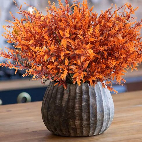 Fall Artificial Flowers, 14 Pcs Artificial Lavender Flowers, Home Plant Decoration, UV Resistant Faux Plastic Greenery, Faux Lavender Stems for Garden, Hanging Planter, Flora Fence, Balcony (Red) in Kuwait