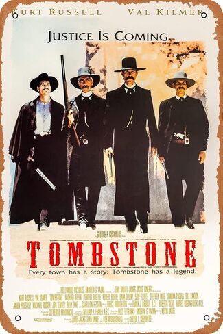 Tombstone Western Cowboy Movie Poster Retro Metal Sign Vintage Tin Sign for Bar Man Cave Garage Home Wall Decor Men Gifts 12 X 8 inch in Saudi Arabia