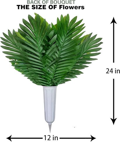 زهرة سروج المقبرة للقبر، ألوان - لا تنزف، ديكورات شاهد القبر في الهواء الطلق، ترتيب باقة تذكارية - الفاوانيا البرتقالية الحمراء والزنبق مع مزهريات لسهولة الملاءمة in Kuwait