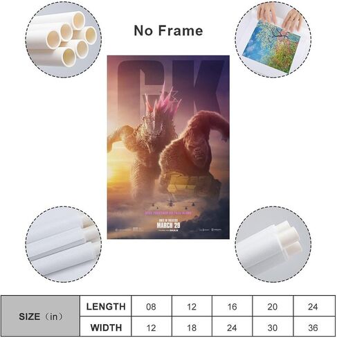 Generic Godzilla vs Kong 2 poster Movie Poster Artworks Canvas Poster Room Aesthetic Wall Art Prints Home Modern Decor Gifts Framed-unframed 16x24inch(40x60cm) in Saudi Arabia