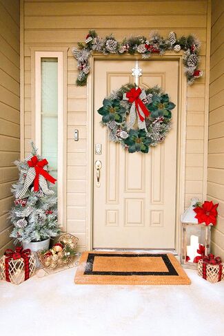 Briful 10’’ Large Heads Christmas Glitter Magnolia Flowers Christmas Tree Ornaments Set of 3 Giant Artificial Flowers with Long Stems for Xmas Tree Holiday Decorations, Green in Saudi Arabia