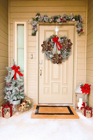 Briful 10’’ Large Heads Christmas Glitter Magnolia Flowers Christmas Tree Ornaments Set of 3 Giant Artificial Flowers with Long Stems for Xmas Tree Holiday Decorations, Green in Saudi Arabia