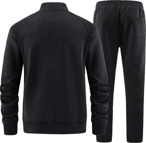 W JIANWANG Mens Tracksuit Sweatsuits 2 Piece Casual Jogging Warm Up Full Zip Athletic Long Sleeve Sets in Saudi Arabia