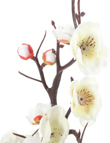 ibasenice 2pcs Artificial Flower Bonsai in Pot Plum Blossom Flower Arrangement with Vase Faux Potted Flowers for Home Wedding Party Table Centerpiece Decoration Red in Saudi Arabia