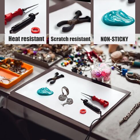 2 حزمة من سجادات السيليكون للراتنج والحرف اليدوية والسائل ومفرش الأطباق السيليكون (وردي + أزرق) in Kuwait