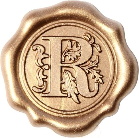 Antique Gold Initial Alphabet Adhesive Wax Seal Stickers - Pack of 50 - Letter Wax Seals for Thanksgiving Card/Gift Wrap/Wedding Engagement Party Invitation - Letter W in Kuwait
