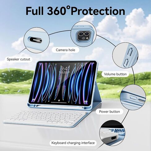 Keyboard Case for iPad Pro 11 Inch (4th/3rd/2nd Gen, 2022/2021/2020) in Saudi Arabia