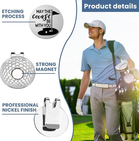 Funny Golf Ball Marker with Magnetic Hat Clip Stainless Steel,Novelty Golf Accessory with Gift Box,Best Golf Gifts for Men Women Husband Birthday Christmas Father's Day in Saudi Arabia
