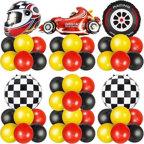بالونات سباق السيارات، زينة حفلات سباق السيارات، خوذات الإطارات، بالونات المتسابق للرجل والصبي والأطفال، حفلة سباق السيارات، زينة عيد ميلاد سريعة، لوازم استحمام الطفل (سباق 1) in Kuwait