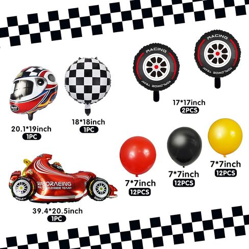 بالونات سباق السيارات، زينة حفلات سباق السيارات، خوذات الإطارات، بالونات المتسابق للرجل والصبي والأطفال، حفلة سباق السيارات، زينة عيد ميلاد سريعة، لوازم استحمام الطفل (سباق 1) in Kuwait