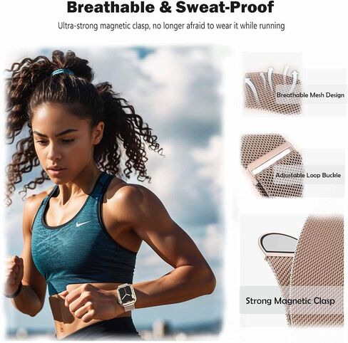 Magnetic Clasp Watch Bands for Women and Men, Compatible with Apple Watch Bands 38mm 40mm 41mm 42mm 44mm 45mm 49mm, for iWatch Bands Series Ultra/Ultra 2 SE 9 8 7 6 5 4 3 2 1, Stainless Steel & Nylon in Saudi Arabia