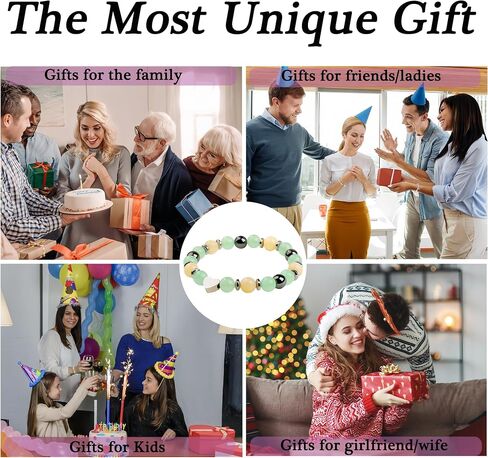 Happy Birthday Gifts for 5-23 Year Old Girls, Pink Zebra Natural Stone Bracelet with Sweet Heart Charm and Message Card for Daughter Granddaughter Niece,Christmas Eve/Halloween/Christmas Gifts in Saudi Arabia