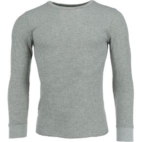 Fruit of the Loom Men's Recycled Waffle Thermal Underwear Crew Top Light Grey Heather Medium