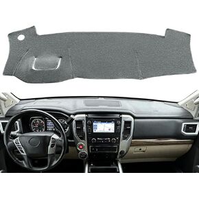 Yiz Dashboard Cover Dash Cover Mat Pad Carpet Custom Fit for Nissan Titan 2016-2023 with Sensor (Black) J144