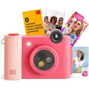 KODAK Smile+ Wireless Digital Instant Print Camera with Effect-Changing Lens, 2x3" Sticky-Backed Photo Prints, and Zink Printing Technology, Compatible with iOS and Android Devices - Fuchsia