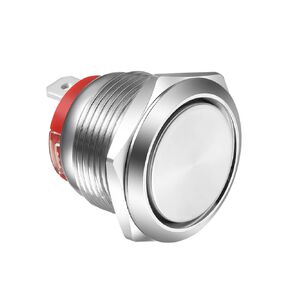 Short Type Push Button 19mm Momentary Stainless Steel Push Button Switch 20A/12-24V, 15A/220V Waterproof 2 pin SPST Switch