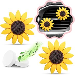 6 Pieces Daisy Car Decoration Flower Air Vent Clip Air Conditioning Outlet Clip Car Air Freshener Clip Car Interior Decor Charm Colorful Car Interior Accessories for Girls Women