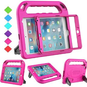 BMOUO Kids Case for New iPad Mini 5 2019 / Mini 4 2015 - Built-in Screen Protector, Shockproof Light Weight Handle Convertible Stand Case Cover for New iPad Mini 5th Generation 2019 - Black