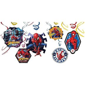 Spider-Man Webbed Wonder Swirl Value Pack - Ultimate Party Decoration Kit, Eye-Catching & Easy Setup Swirl Decor, 6 Packs of 12