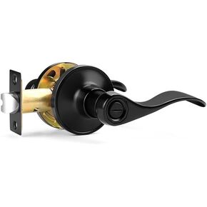 Probrico Bed/Bath Door Levers Wave Style Door Handles in Satin Nickel Wholesale Privacy Door Locks (10 Pack)