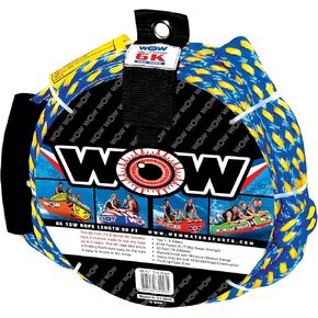 WOW Sports 6k 60 ft. Tow Rope with Floating Foam Buoy 1 2 3 or 4 Person Tow Rope for Boating, 11-3020