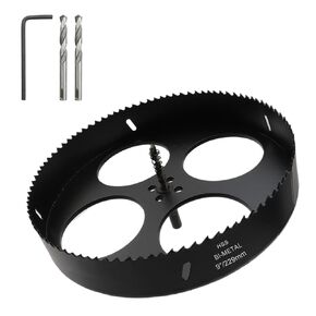 9.5-inch Hole Cutter with Drill Bit and Hex Wrench Drilling Holes Bi-Metal Hole Saw for Wood Plastic Drywall Thin Metal