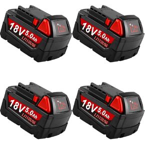 2Packs 5.0Ah XC Lithium-ion 18V Replacement Battery for Milwaukee M-18 Battery Compatible with Milwaukee 18V Cordless Power Tools