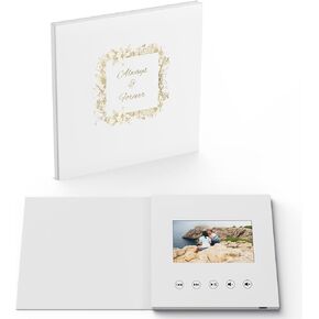 Always Forever Video Greeting Card - Personalized Video Book with Wishes & Memories - 4.3" IPS Dispaly,8GB Memory，Rechargeable Battery