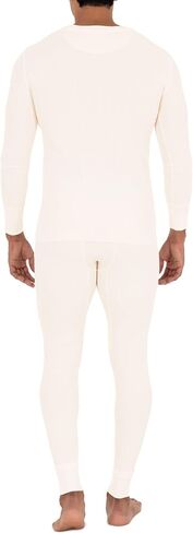 Fruit of the Loom Men's Recycled Waffle Thermal Underwear Crew Top Light Grey Heather Medium in Saudi Arabia