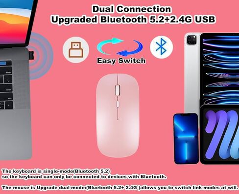 Wireless Bluetooth Keyboard and Mouse Mice Set Dual Rechargeable (Blue) in Kuwait