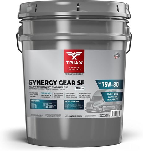 Triax Synergy Gear SF 75W-80 GL-4 Synthetic Transmission Fluid Compatible with Volvo iShift and Mack mDrive (1 Gal) in Saudi Arabia