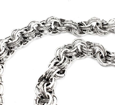 Uniqsum Fire Skull charm Vintage Ring links wallet chain Biker Key chains (Gun-Metal) in Saudi Arabia