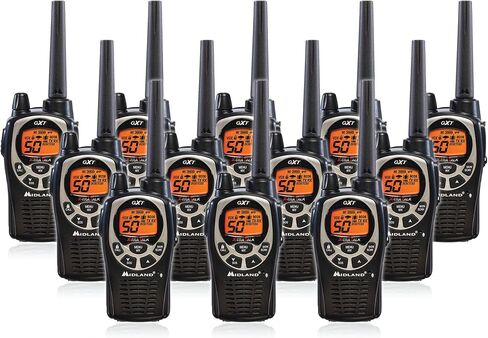 Midland GXT1000VP4 50 Channel GMRS Two-Way Radio - Up to 36 Mile Range Walkie Talkie - Black/Silver (Pack of 6) in Saudi Arabia