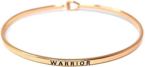 Inspirational I CAN & I Will Message Engraved Thin Cuff Bangle Hook Bracelet (I CAN & I Will-Rosegold, Brass) in Saudi Arabia
