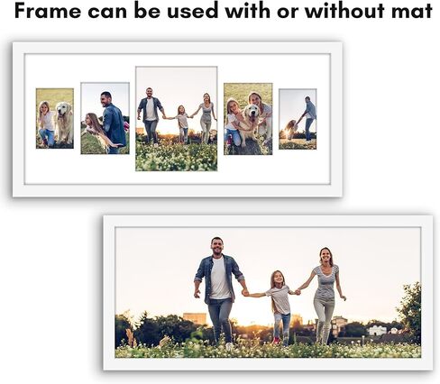 إطار صورة مجمعة مقاس 12 × 28 من Americanflat مع زجاج شبكي مصقول - يناسب صورة واحدة مقاس 8 × 10 أو صورتين مقاس 4 × 6 أو صورتين مقاس 5 × 7 أو صورة مقاس 12 × 28 - مجموعة إطارات حائط المعرض - مجموعة مميزة - أسود in Kuwait