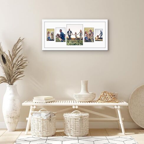 إطار صورة مجمعة مقاس 12 × 28 من Americanflat مع زجاج شبكي مصقول - يناسب صورة واحدة مقاس 8 × 10 أو صورتين مقاس 4 × 6 أو صورتين مقاس 5 × 7 أو صورة مقاس 12 × 28 - مجموعة إطارات حائط المعرض - مجموعة مميزة - أسود in Kuwait