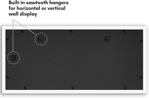 إطار صورة مجمعة مقاس 12 × 28 من Americanflat مع زجاج شبكي مصقول - يناسب صورة واحدة مقاس 8 × 10 أو صورتين مقاس 4 × 6 أو صورتين مقاس 5 × 7 أو صورة مقاس 12 × 28 - مجموعة إطارات حائط المعرض - مجموعة مميزة - أسود in Kuwait