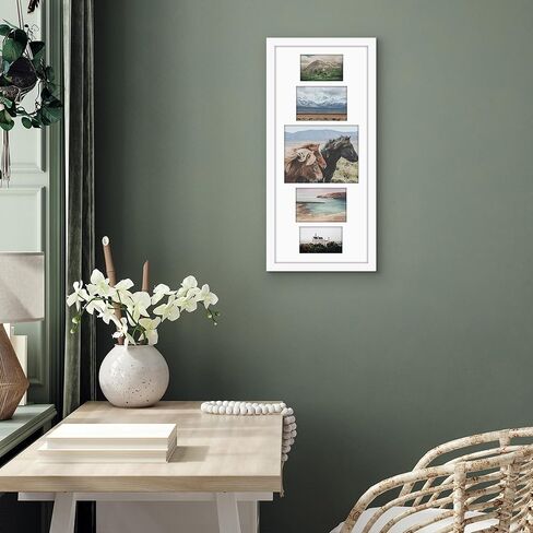 إطار صورة مجمعة مقاس 12 × 28 من Americanflat مع زجاج شبكي مصقول - يناسب صورة واحدة مقاس 8 × 10 أو صورتين مقاس 4 × 6 أو صورتين مقاس 5 × 7 أو صورة مقاس 12 × 28 - مجموعة إطارات حائط المعرض - مجموعة مميزة - أسود in Kuwait