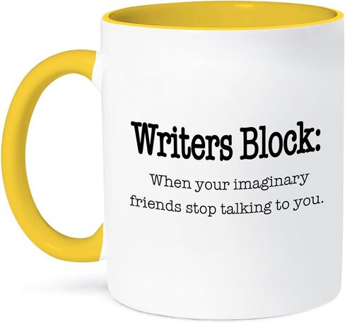 3dRose Writers Block When Your Imaginary Friends Stop Talking to You Mug, 11 oz, Black in Saudi Arabia