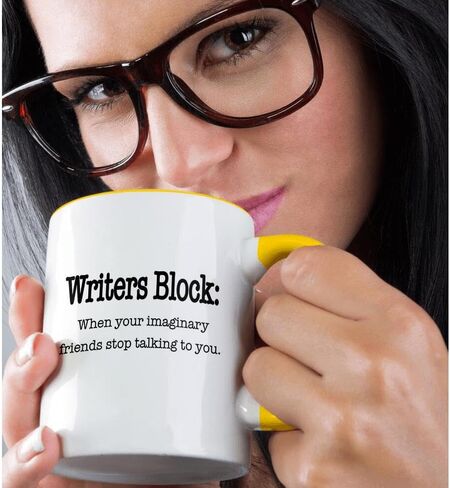 3dRose Writers Block When Your Imaginary Friends Stop Talking to You Mug, 11 oz, Black in Saudi Arabia