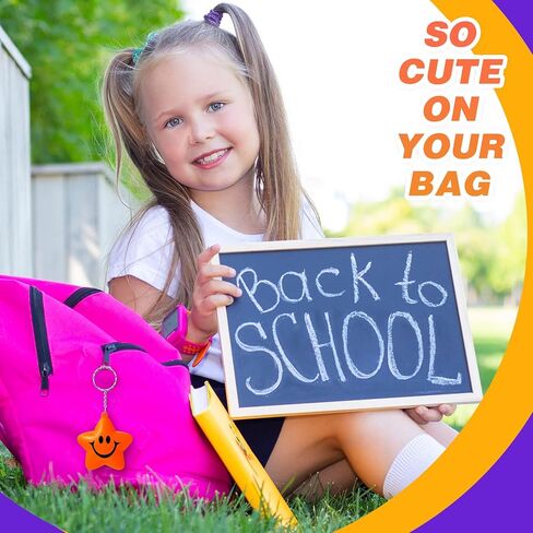 24 Pcs Star Stress Ball Keychains Smile Face Mini Foam Balls for Kids Valentine Classroom Exchange Gifts Adults School Carnival Classroom Student Rewards Party Bag Fillers (Colorful) in Kuwait