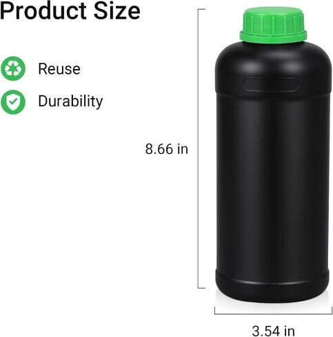 ASEVAT 33.8oz/1000ml HDPE Darkroom Chemical Storage Bottles Photographic Plastic Containers with lids Empty Liquid Container for Film Photo Developing Processing Equipment, Laboratories (3pcs) in Saudi Arabia