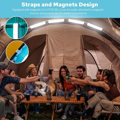 أنبوب إضاءة LED قابل للنفخ متعدد الاستخدامات OT80 للتصوير الفوتوغرافي/التخييم/تسجيل الفيديو، شحن USB سطوع 10 وات 10 مستويات، CCT قابل للتعتيم 3000K إلى 6500K، ملحق مغناطيسي (80 سم/31.5 بوصة) in Kuwait