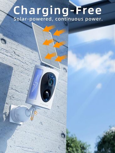 virtavo SolarFlask Solar Security Cameras Wireless Outdoor, 2K Starlight Lens, Color Night Vision, Battery Powered, AI Motion Detection, for Home Security, 2-Way Audio, Weatherproof, Cloud/SD Storage in Saudi Arabia