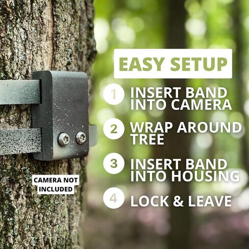 Trail Camera Lock by Guardian - Game Cam Tree Mount Holder Accessory and Heavy Duty Metal Security Locking Strap to Replace Lockbox and Reduce Theft (48 inch) (Maxx (Block 2X Bigger)) in Kuwait