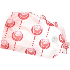 2 Pcs Women’s Working Caps with Button Lace-Up Hat Unisex Hair Covers One Size