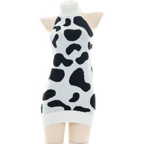 JasmyGirls Sexy Cow Maid Cosplay Lingerie Anime Costume Cute Virgin Killer Pullover Sweater Kawaii Japanese Lolita Outfit